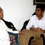 Jokowi silaturahim kepada Gus Sho;ah. foto:muhammad syafii/BANGSAONLINE