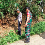 Warga bersama perangkat desa, polisi dan TNI meninjau lokasi penemuan 9 mortir  aktif (dok. Ist)