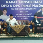 Kiai Asep Saifuddin Chalim saat memberikan sambutan dalam rakor persiapan Pemilu 2024 DPD Nasdem Kabupaten Mojokerto.