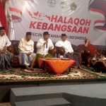 Para pembicara dalam Halaqah Kebangsaan di Guest House Kampus Institut KH Abdul Chalim, Pacet Mojokerto, Jawa Timur. Foto: mma/bangsaonline.com 