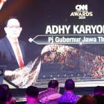 Pj Gubernur Jatim saat memberi sambutan di CNN Indonesia Award 2024.