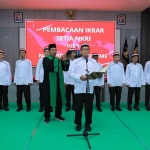9 narapidana kasus terorisme di Lapas I Surabaya saat mengucapkan ikrar setia kepada Negara Kesatuan Republik Indonesia.