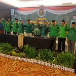 DPC PPP se-Mataraman saat mendeklarasikan Gubernur Jawa Tengah, Ganjar Pranowo, sebagai bakal calon presiden pada Pemilu 2024. Foto: Ist 