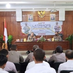 Suasana Latpraops Tumpas Narkoba Semeru 2022 yang digelar Polres Mojokerto Kota.