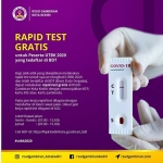 Poster tentang rapid test gratis.