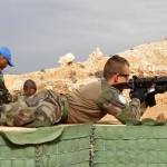 Pasukan TNI dan tentara Prancis saat latihan menembak bersama di Lebanon. foto: Puspen TNI untuk Bangsa Online