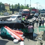 Mobil pick up saat dievakuasi. foto: RONY S/ BANGSAONLINE