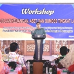 Kabid Perencanaan Program Pusdiklat KNPK Ilhan Lasahido saat laporan pembukaan acara.