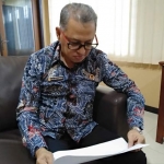 Kepala Kantor BPN Kota Malang Sulam Samsul saat memberikan keterangan terkait program PTSL di Kota Malang, Kamis (20/06). foto: IWAN IRAWAN/ BANGSAONLINE