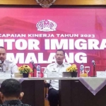 Kepala Kantor Imigrasi Kelas I TPI Malang Galih Priyo Kartika Perdhana saat menyampaikan kinerja periode Januari - November.