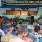 Kepala Bakesbangpol Kota Madiun, Bambang Subanto lakukan kegiatan pembinaan peningkatan kesadaran masyarakat akan nilai-nilai luhur budaya bangsa di Gedung Diklat Gulun.