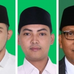 Ketiga pemohon dalam sidang PHPU Pileg Bangkalan 2024 (dari kiri) Indra Bustomi, Syukron B. Rosul, dan Aliyadi.