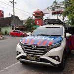 Mobil patroli polantas dari Polres Blitar Kota saat memantau pengendara.