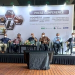 Suasana konferensi pers pameran Electric & Power Indonesia Expo 2022.