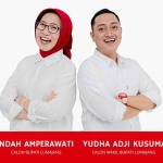 Pasangan Calon Bupati dan Wakil Bupati Lumajang nomor urut 2, Indah Amperwati serta Yudha Adji Kusuma.