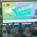 Bupati Malang Sanusi saat launching e-Transaksi.
