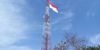 Kodim Bojonegoro Kibarkan Bendera Merah Putih di Tower Setinggi 75 Meter