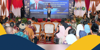 Menteri AHY Resmikan Implementasi Layanan Sertipikat Tanah Elektronik 7 Kabupaten/Kota di Jambi