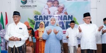 Hadiri Rangkaian Konferwil NU Jatim ke-18 di Jombang, Khofifah Suntik Motivasi Ribuan Anak Yatim