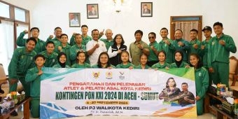 Pj Wali Kota Kediri Lepas Atlet dan Pelatih PON XXI Aceh-Sumut