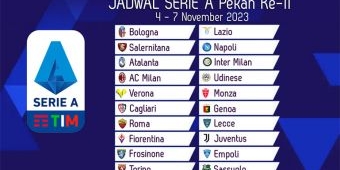 Jadwal Liga Italia 2023/2024 Pekan ke-11: Atalanta vs Inter Milan, Fiorentina vs Juventus