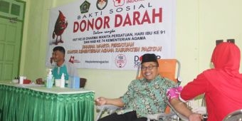Jelang HAB ke-74, Kemenag Pacitan Gelar Donor Darah Sampai Geramm