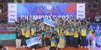 Tim Voli Putri Petrokimia Gresik Sabet Gelar Juara Livoli Divisi Utama 2023