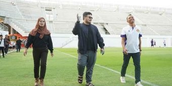Perdana Digunakan Latihan Persik, Bupati Sebut Perencanaan Tahap 2 Stadion GDJ Rampung Agustus 2024