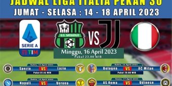 Jadwal Liga Italia 14-18 April 2023: AC Milan Tantang Bologna, Sassuolo vs Juventus