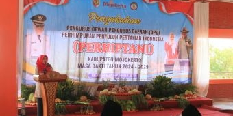 Di Pelantikan Perhiptani Mojokerto Periode Baru, Bupati Ikfina Harap Adanya Generasi Muda Cinta Tani