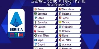 Jadwal Liga Italia 2023/2024 Pekan ke-10, 28-31 Oktober: Inter Milan vs AS Roma, Napoli vs AC Milan