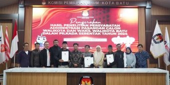 ​KPU Nyatakan Berkas Tiga Bapaslon Pilkada Batu 2024 Sudah Benar dan Lengkap