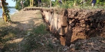 Bantaran Bengawan Solo di Lamongan Longsor Lagi, Warga Desa Keduyung Resah