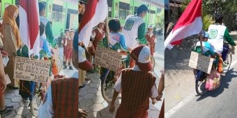 Bapak Bersama Anak Balitanya Rela Ngontel ke Jakarta Demi Bisa Upacara Bareng Jokowi