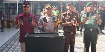 Jelang Nataru, Lapas Ngawi bersama TNI-Polri Gelar Apel Kesiapsiagaan