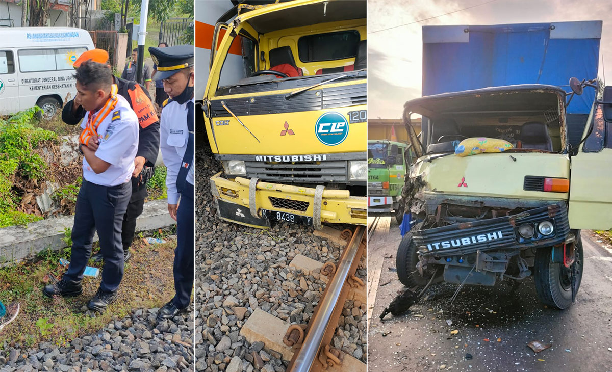 Diduga Ada Kelalaian Penjaga Palang Pintu Kereta Api Krd Tabrak Dua