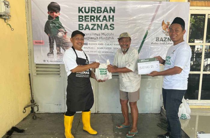 Baznas Sidoarjo Kurban 50 Kambing untuk Masyarakat Kurang Mampu dan Lokus Stunting