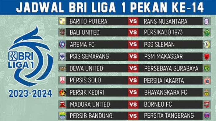 Jadwal BRI Liga 1 2023-2024 Pekan ke-14: Madura United vs Borneo FC, Persebaya Lakoni Laga Tandang