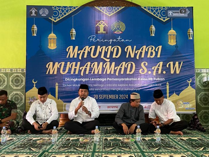 Ratusan Warga Binaan Lapas IIB Tuban Ikuti Peringatan Maulid Nabi 1446 H