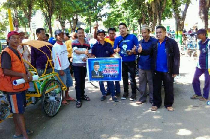 Ratusan Abang Becak di Sumenep Deklarasikan Hasan Aminuddin sebagai Bacagub Jatim 2018