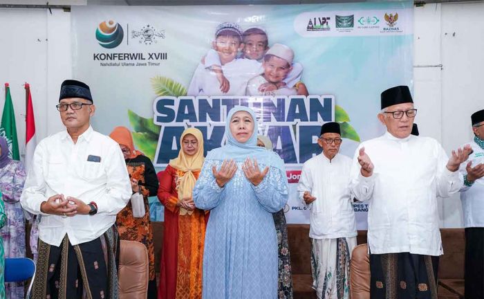 Hadiri Rangkaian Konferwil NU Jatim ke-18 di Jombang, Khofifah Suntik Motivasi Ribuan Anak Yatim