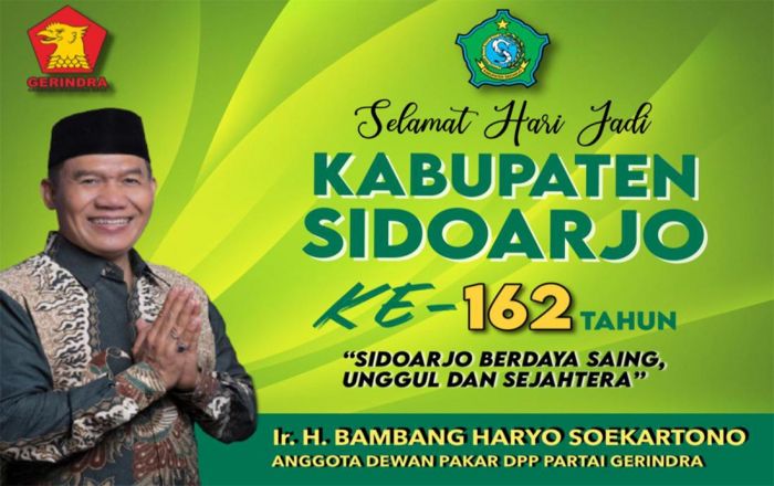Ir. H. Bambang Haryo Soekartono Mengucapkan Selamat Hari Jadi ke-162 Kabupaten Sidoarjo