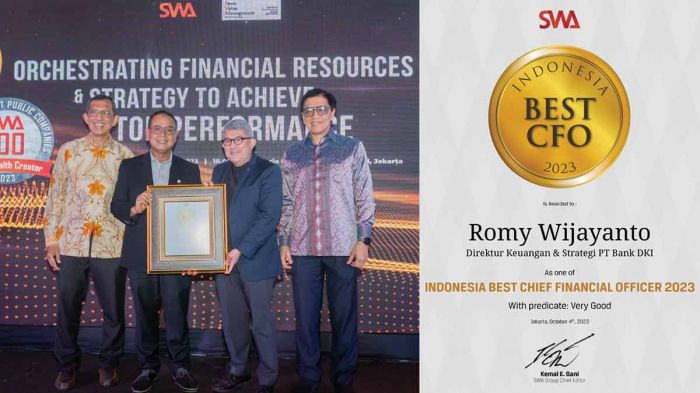 Direktur Keuangan dan Strategi Bank DKI Raih Indonesia Best CFO 2023
