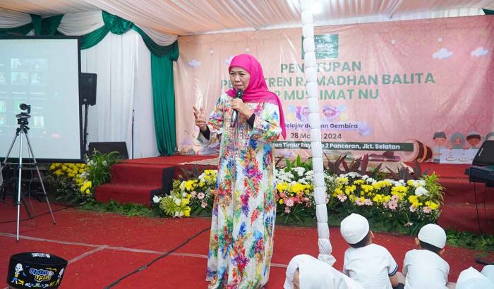 Pesan Khofifah saat Tutup Pesantren Ramadan Balita Muslimat NU se-Indonesia