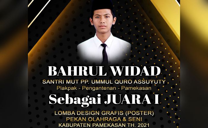 Bahrul Widad, Santri Ummul Quro Berhasil Juarai Lomba Desain Grafis Porseni Pamekasan 2021