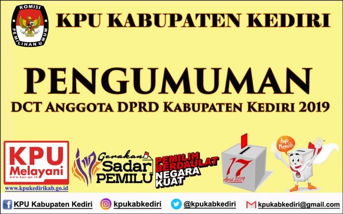 KPU Kabupaten Kediri Tetapkan DCT Pileg 2019