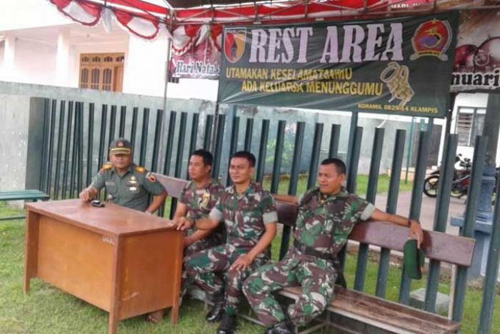 Bantu Aparat Kepolisian, Koramil Klampis Bangkalan Siapkan Rest Area untuk Pemudik