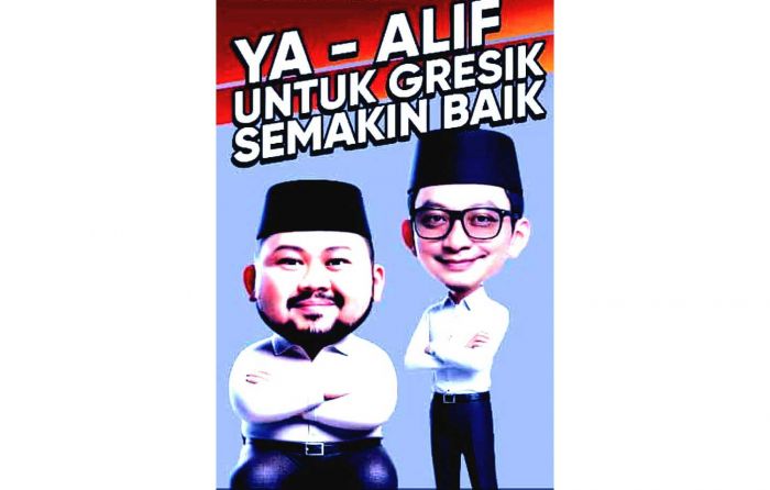 Beredar Karikatur Yani-Alif di Medsos, Peluang Duet di Pilkada Gresik Kian Menguat