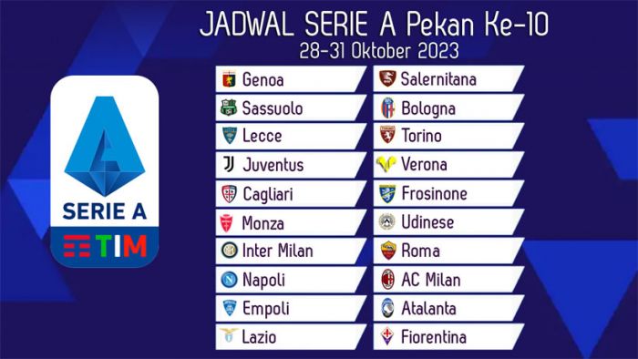 Jadwal Liga Italia 2023/2024 Pekan ke-10, 28-31 Oktober: Inter Milan vs AS Roma, Napoli vs AC Milan