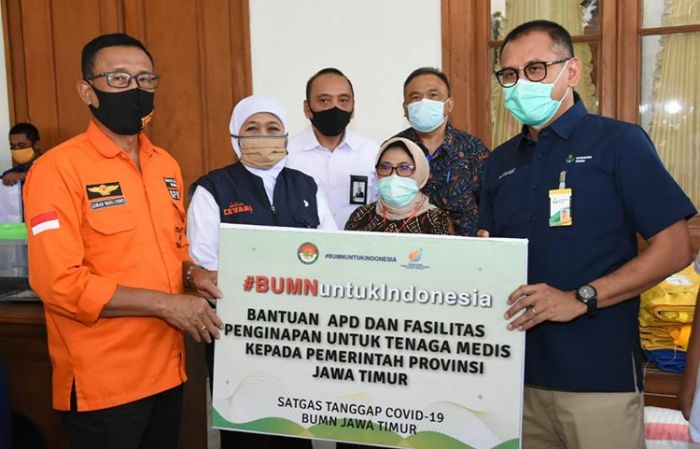Pemprov Jatim Kembali Dapat Bantuan APD dari Satgas Tanggap Covid-19 BUMN Jawa Timur